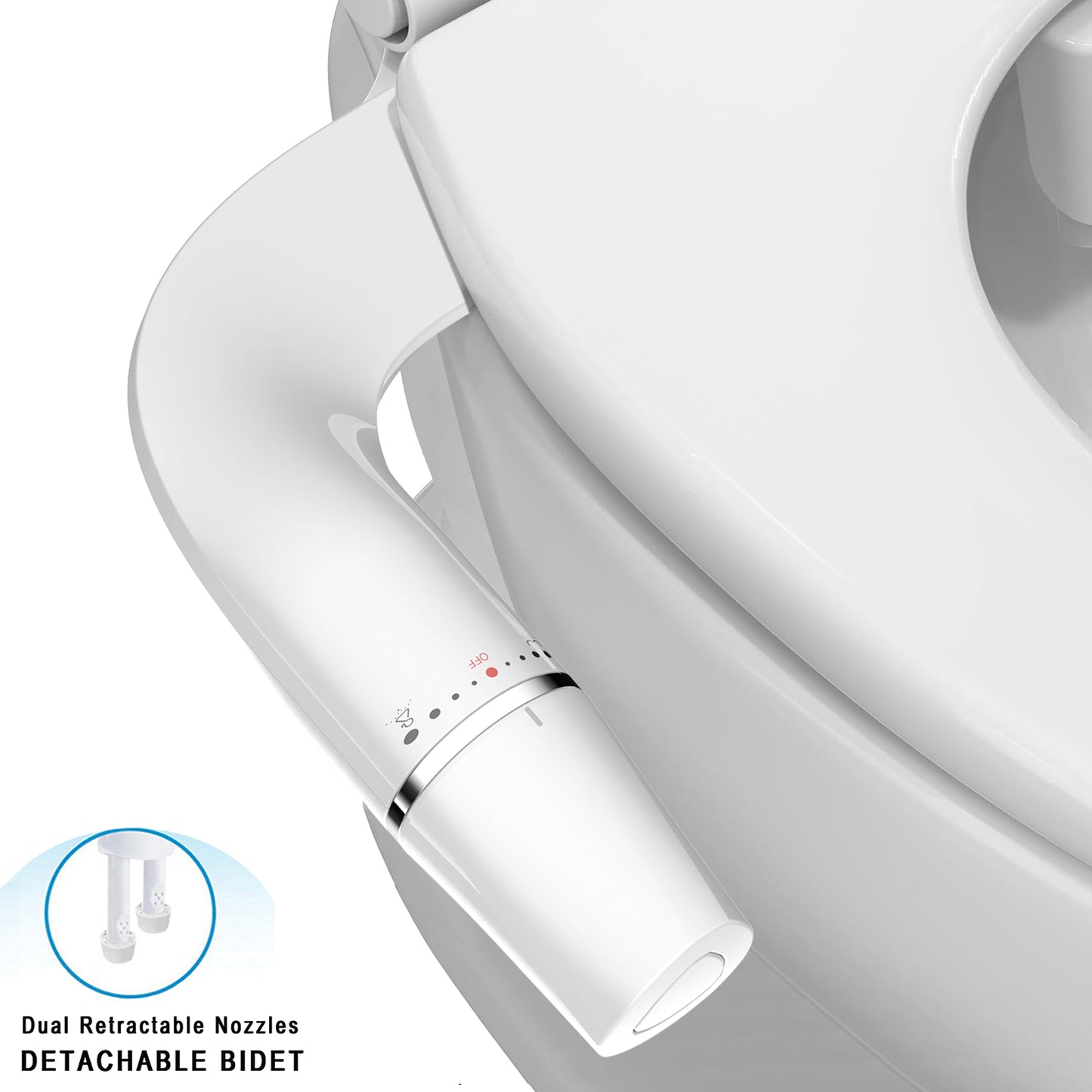 Ultra-Slim Bidet, Minimalist Bidet for Toilet with Non-Electric Dual Nozzle