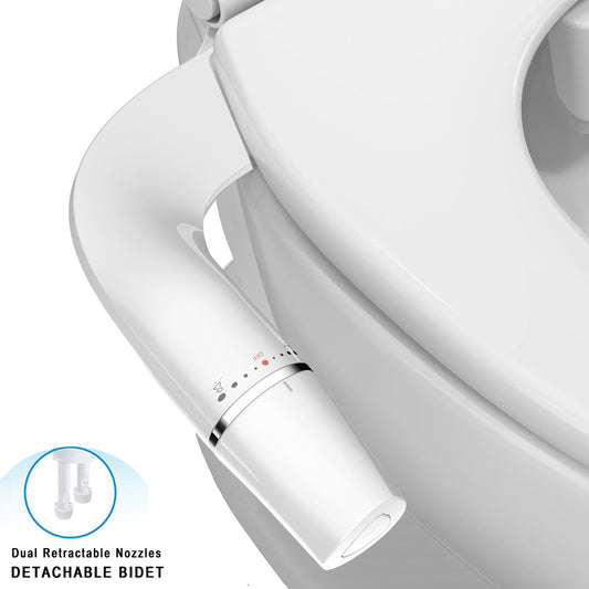 Ultra-Slim Bidet, Minimalist Bidet for Toilet with Non-Electric Dual Nozzle