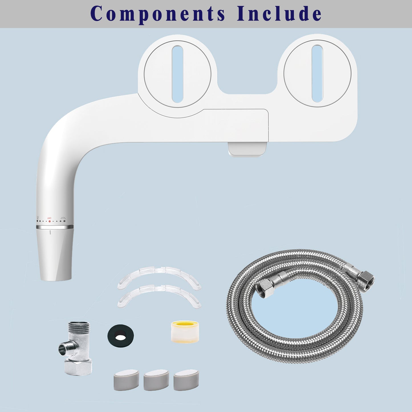 Ultra-Slim Bidet, Minimalist Bidet for Toilet with Non-Electric Dual Nozzle