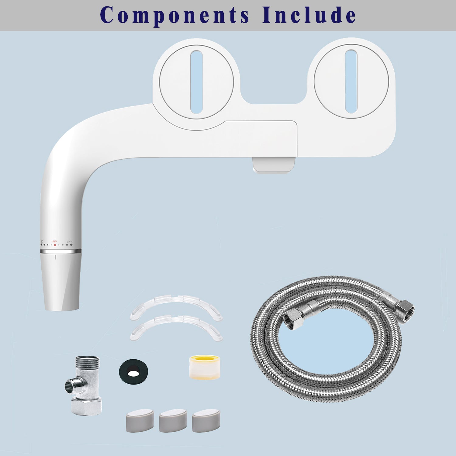 Ultra-Slim Bidet, Minimalist Bidet for Toilet with Non-Electric Dual Nozzle