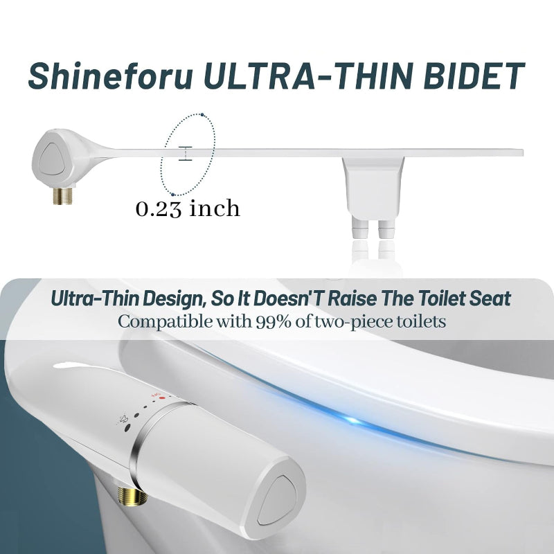 Ultra-Slim Bidet, Minimalist Bidet for Toilet with Non-Electric Dual Nozzle