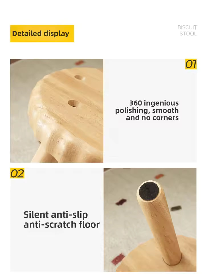 Cookie-Shaped Footrest Stool – Cute & Comfy Mini Ottoman for Living Room, Bedroom & Kids’ Room