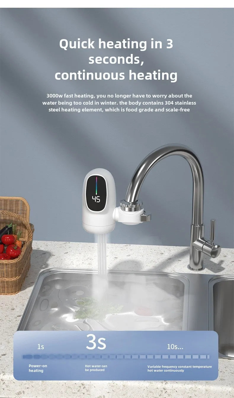 Instant Hot Water Heater Faucet Electric Tankless for Kitchen Fast Heating