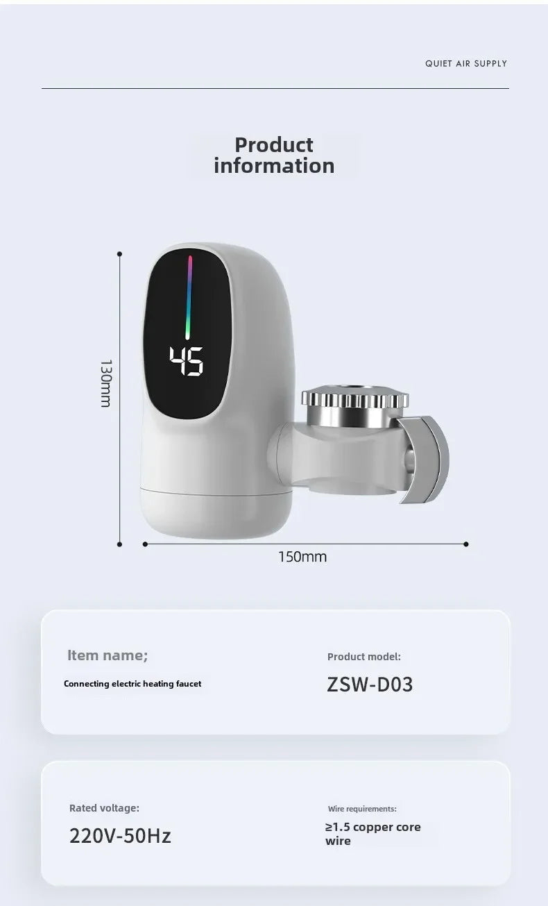 Instant Hot Water Heater Faucet Electric Tankless for Kitchen Fast Heating