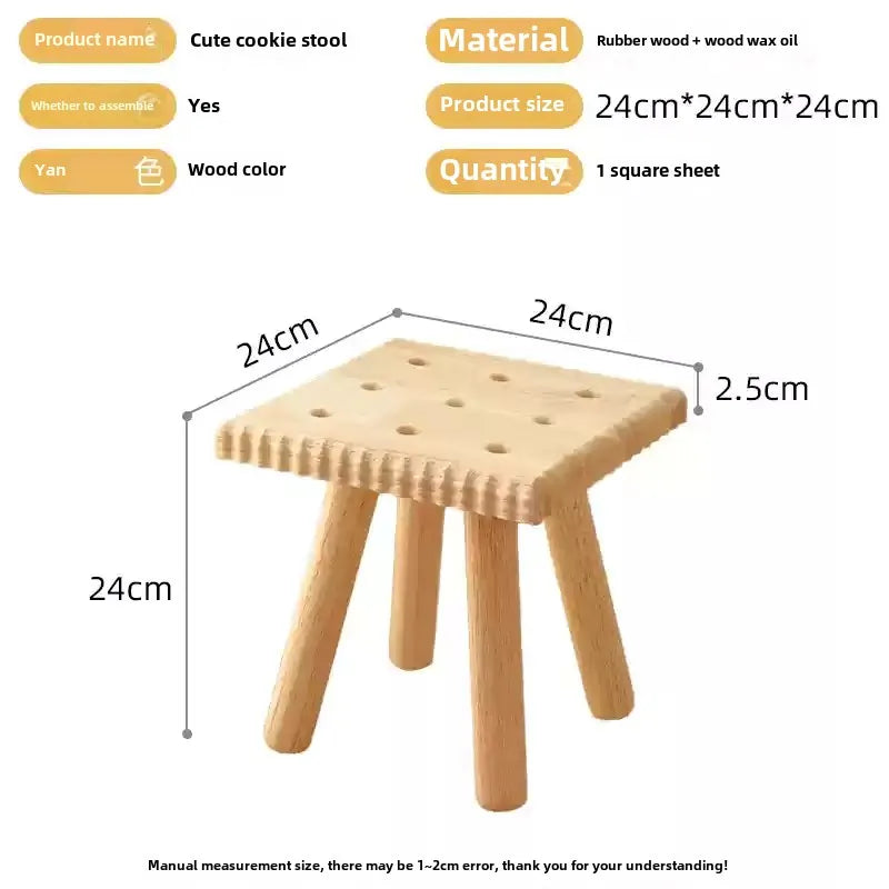 Cookie-Shaped Footrest Stool – Cute & Comfy Mini Ottoman for Living Room, Bedroom & Kids’ Room