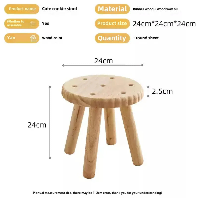 Cookie-Shaped Footrest Stool – Cute & Comfy Mini Ottoman for Living Room, Bedroom & Kids’ Room