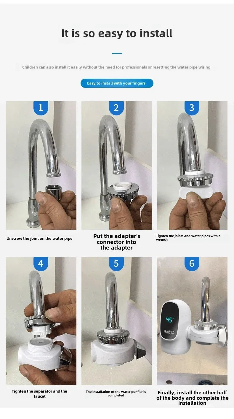 Instant Hot Water Heater Faucet Electric Tankless for Kitchen Fast Heating