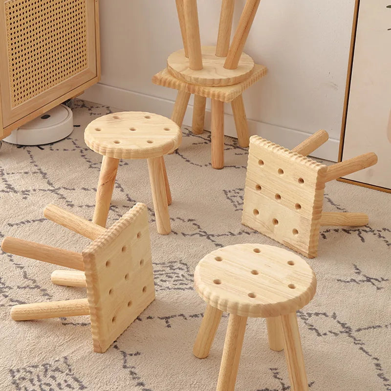 Cookie-Shaped Footrest Stool – Cute & Comfy Mini Ottoman for Living Room, Bedroom & Kids’ Room