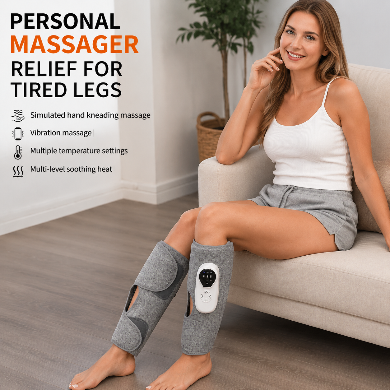 Cosvu Air Compression Leg Massager with Heat for Relaxation & Circulation