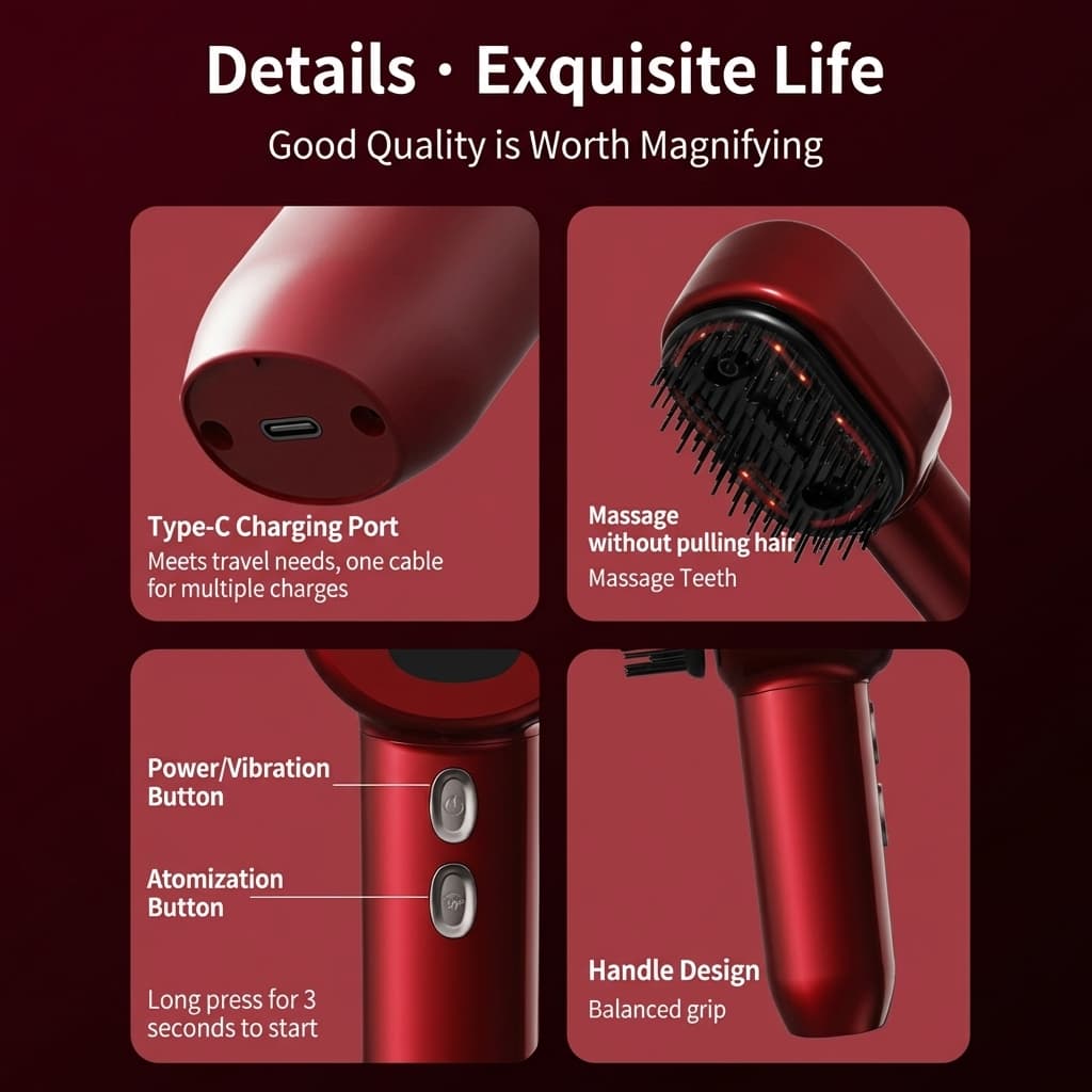 Scalp Massager Hair Growth Hair Oil Applicator,Electric Scalp Brush for Home, Electric Head Massager